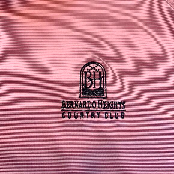 FootJoy FJ Mens Pink Stripe Golf Polo Shirt Bernado Heights CC Size Large - Picture 6 of 9